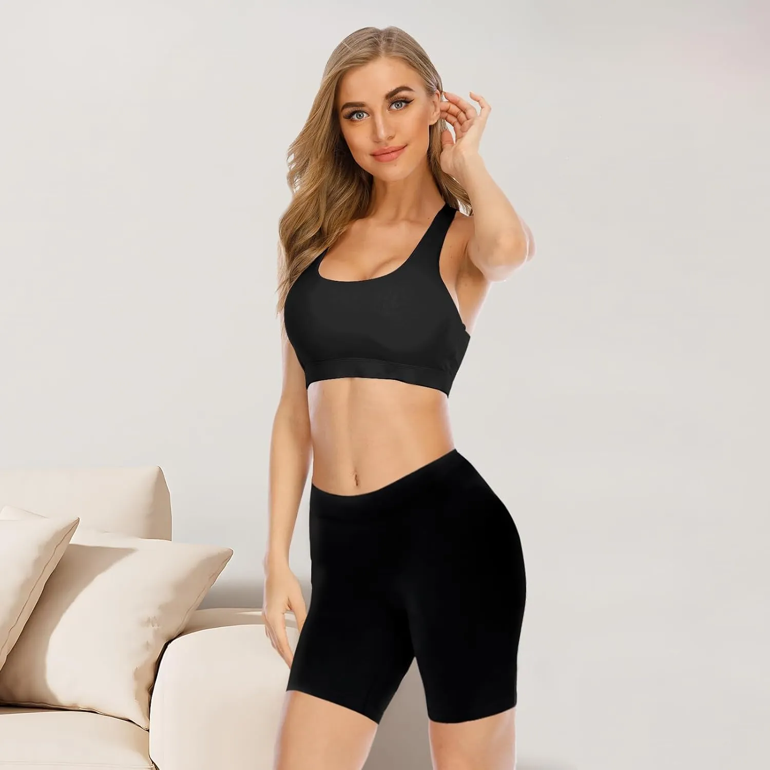 YaShaer Women's Slip Shorts for Under Dresses High Waisted Summer Shorts 4 Pack