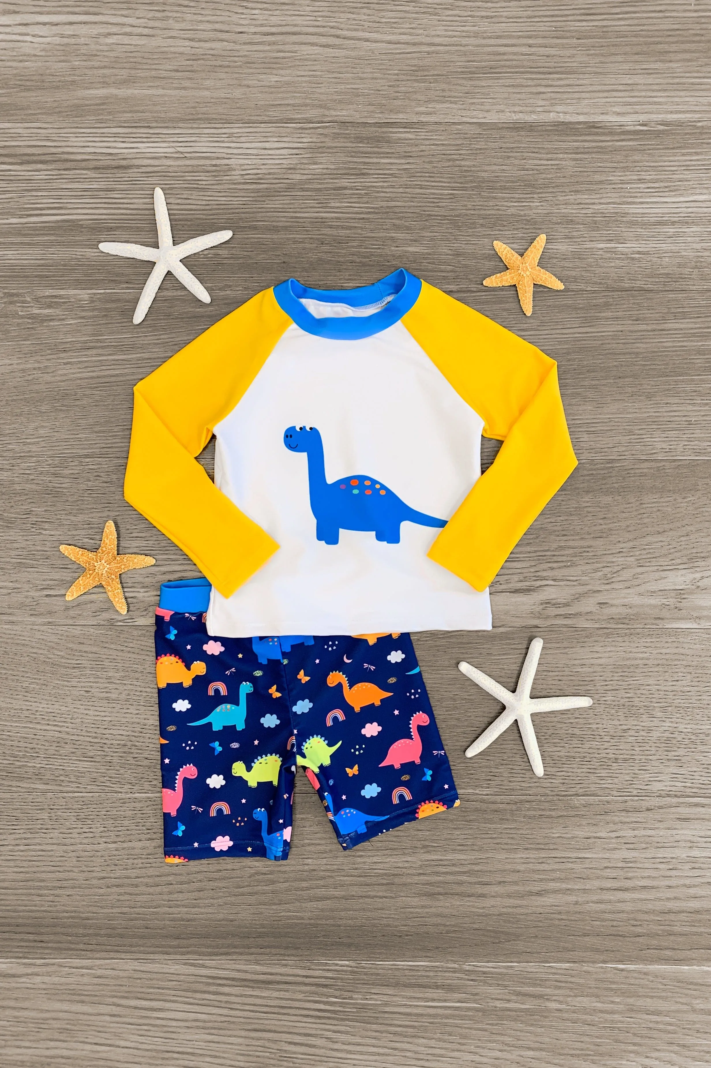 Yellow & Blue Dinosaur Swimsuit - Boy Or Girl!