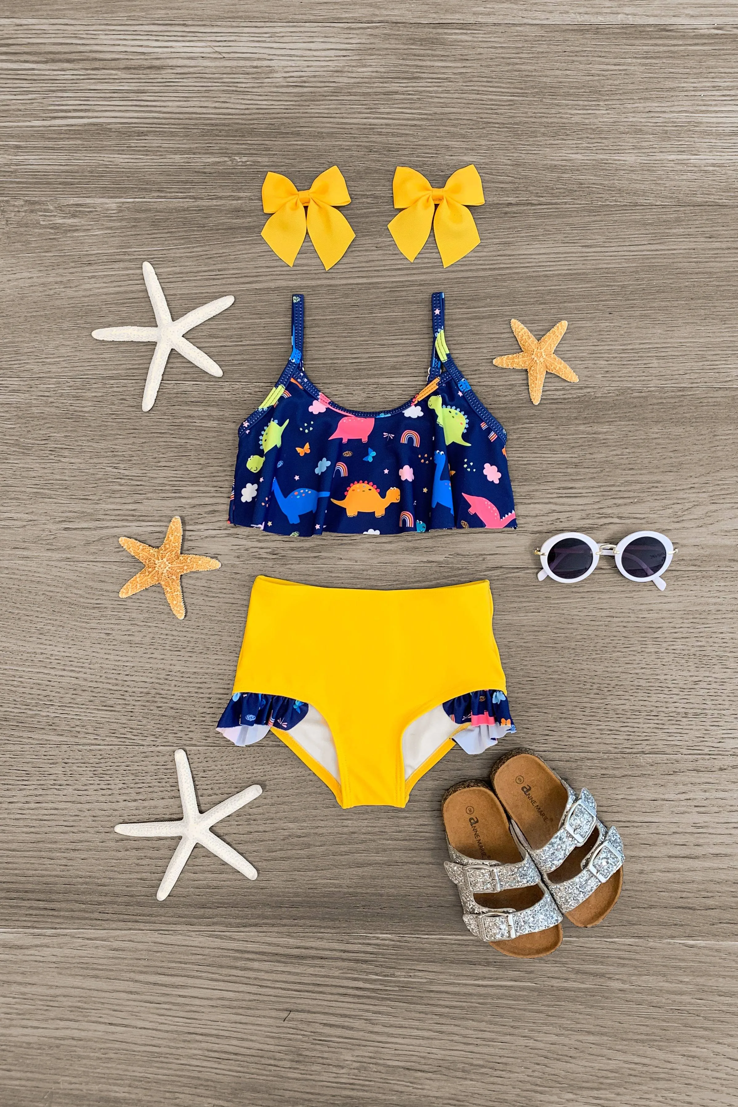 Yellow & Blue Dinosaur Swimsuit - Boy Or Girl!