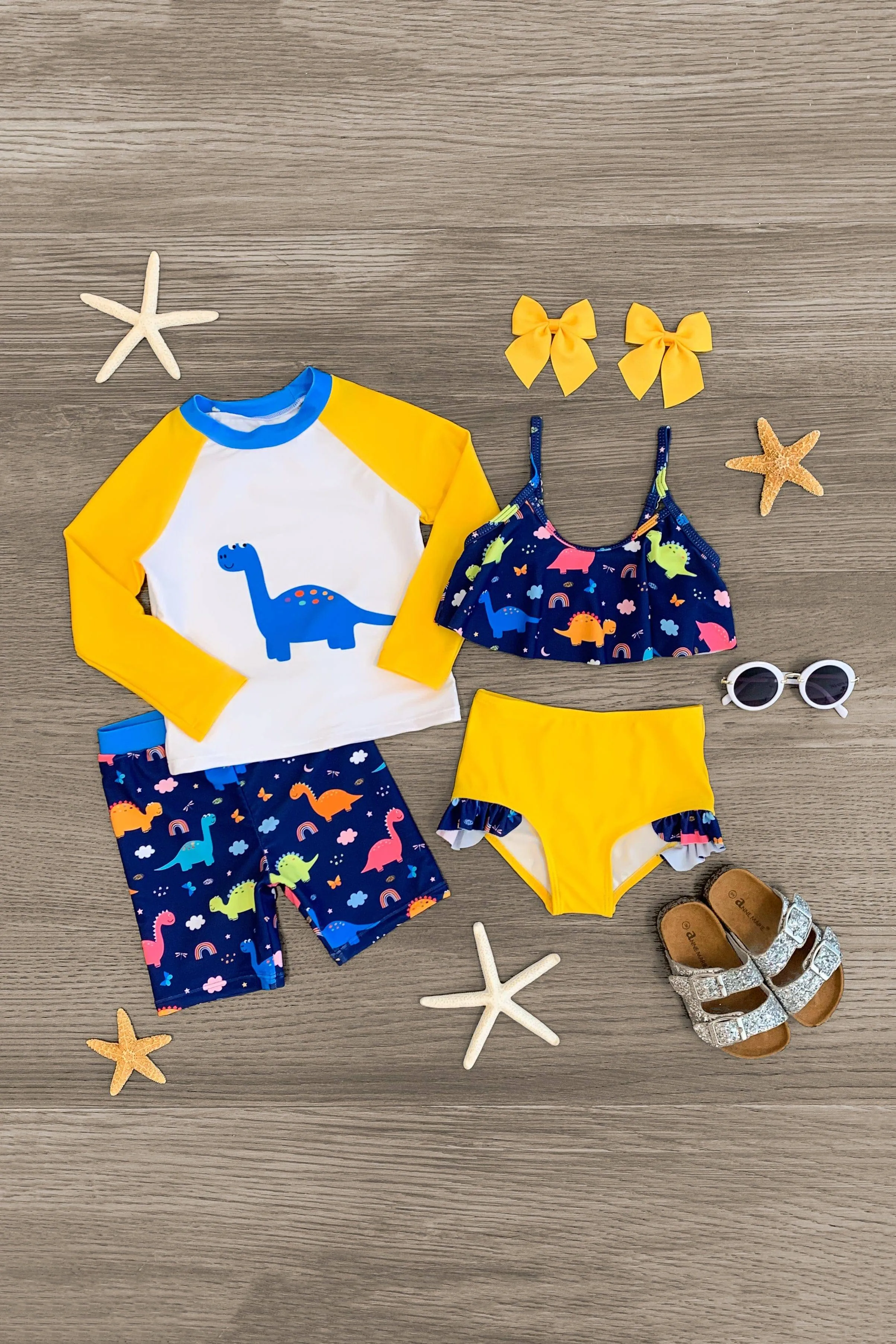 Yellow & Blue Dinosaur Swimsuit - Boy Or Girl!
