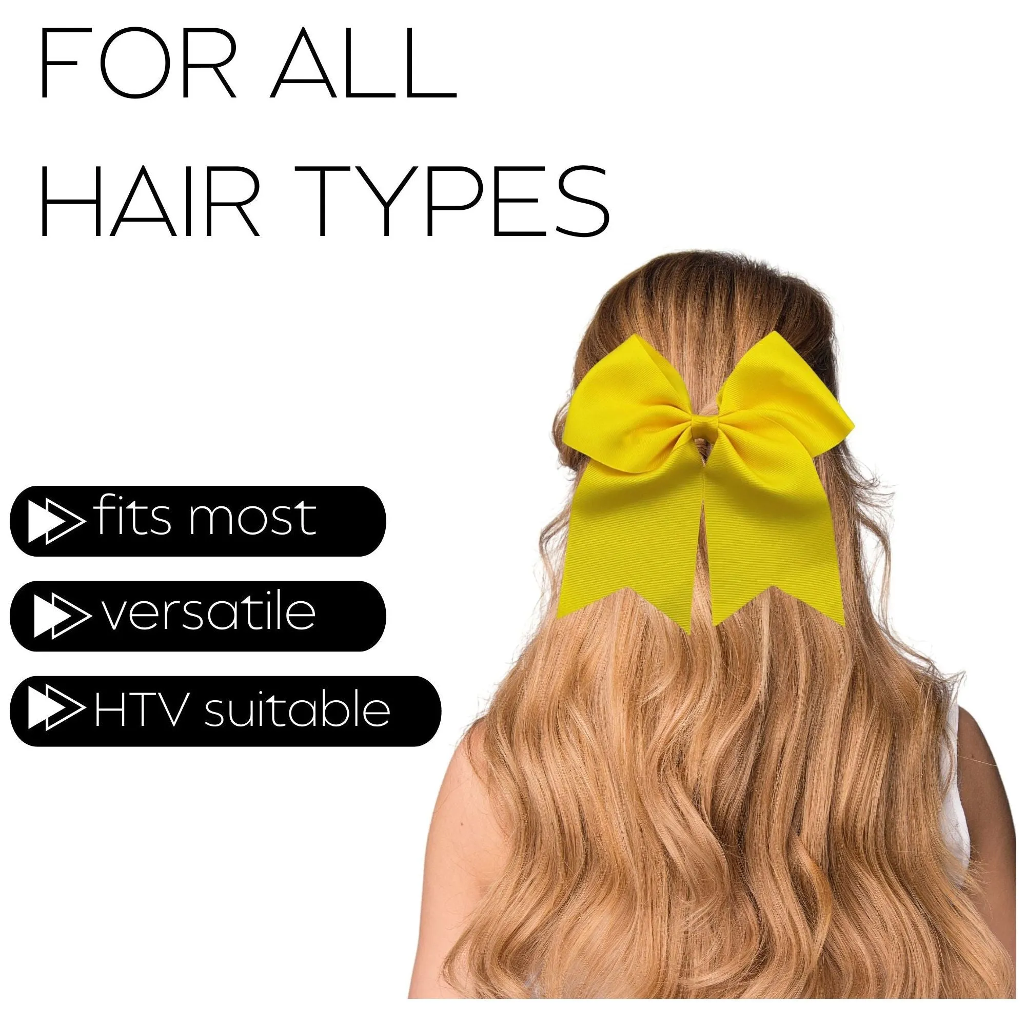 Yellow Clip Hair Bows - 10 Pack