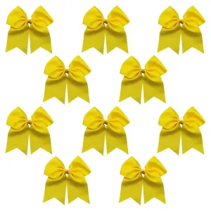 Yellow Clip Hair Bows - 10 Pack