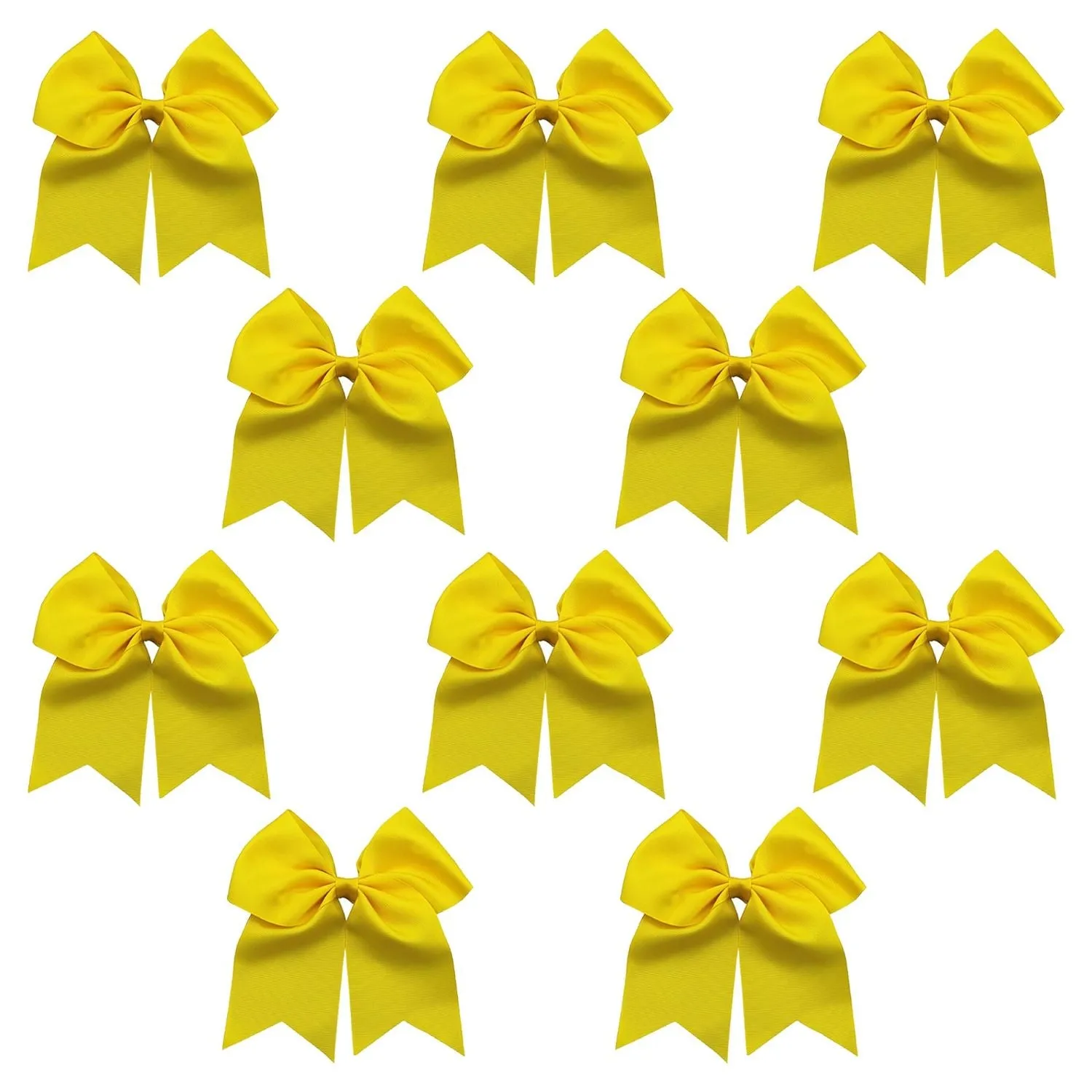 Yellow Clip Hair Bows - 10 Pack
