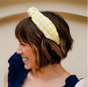 Yellow Gingham Headband