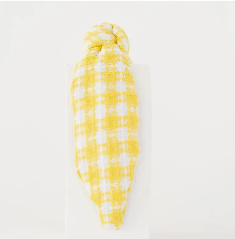 Yellow Gingham Headband