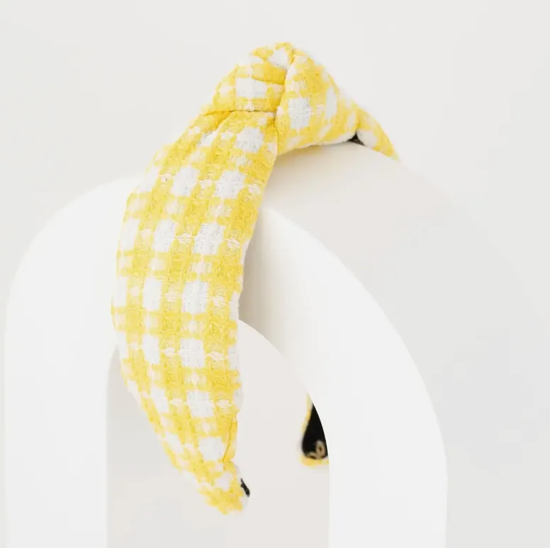 Yellow Gingham Headband