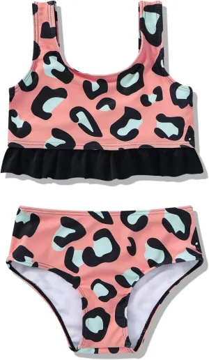 YOUNGER TREE Toddler Swimsuit Girl 2-Pieces Leopard Bathing Suits Halter Top Bikini Bottoms Swimming Suit Kids Beach Swimwear