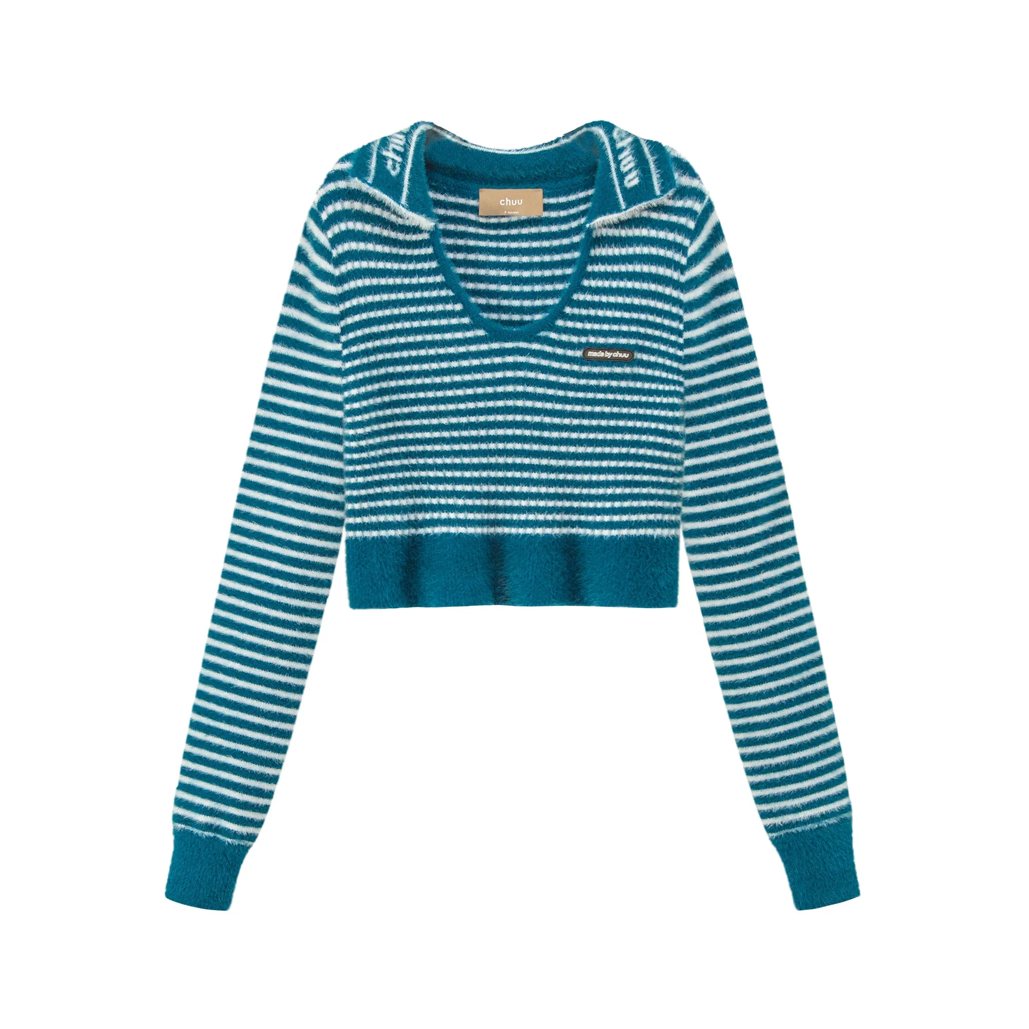 Your Sweetheart Open Collar Cropped Knit Top