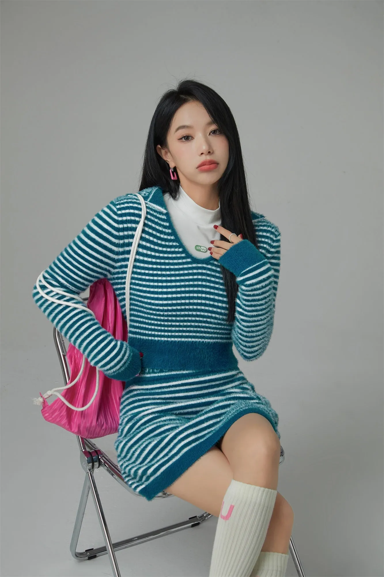 Your Sweetheart Open Collar Cropped Knit Top