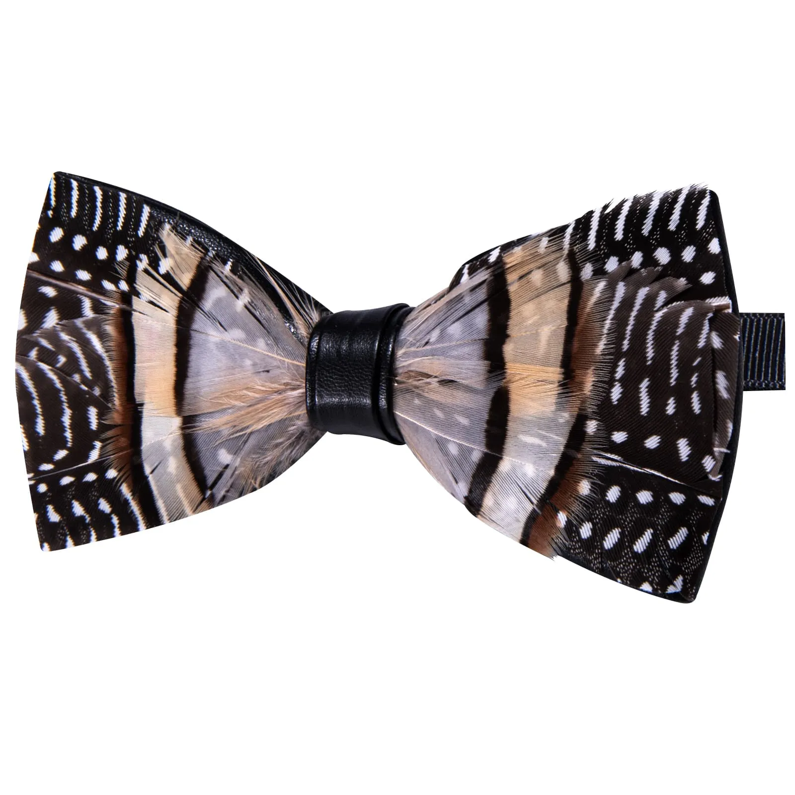 YourTies Black Brown White Novelty Pattern Mens Pre-tied Bowtie Feather Bow Ties