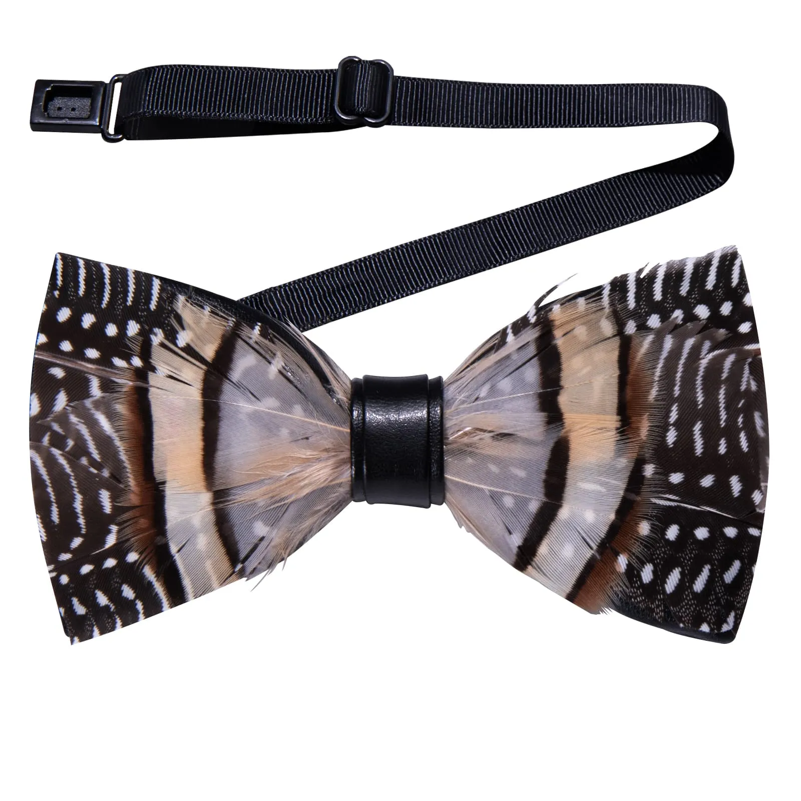 YourTies Black Brown White Novelty Pattern Mens Pre-tied Bowtie Feather Bow Ties