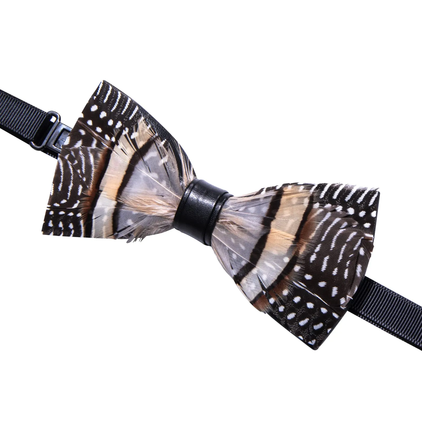 YourTies Black Brown White Novelty Pattern Mens Pre-tied Bowtie Feather Bow Ties