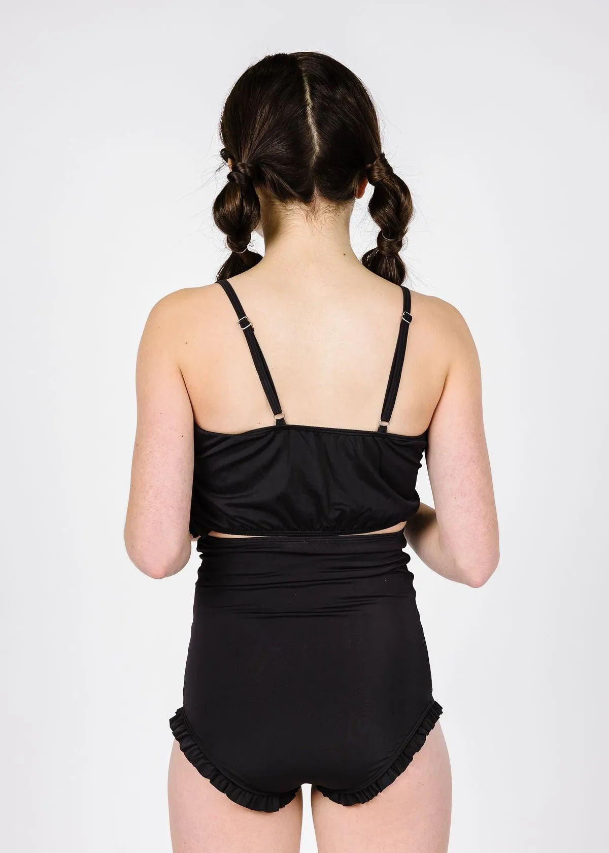 Youth Oversized Ruffle Top | Black