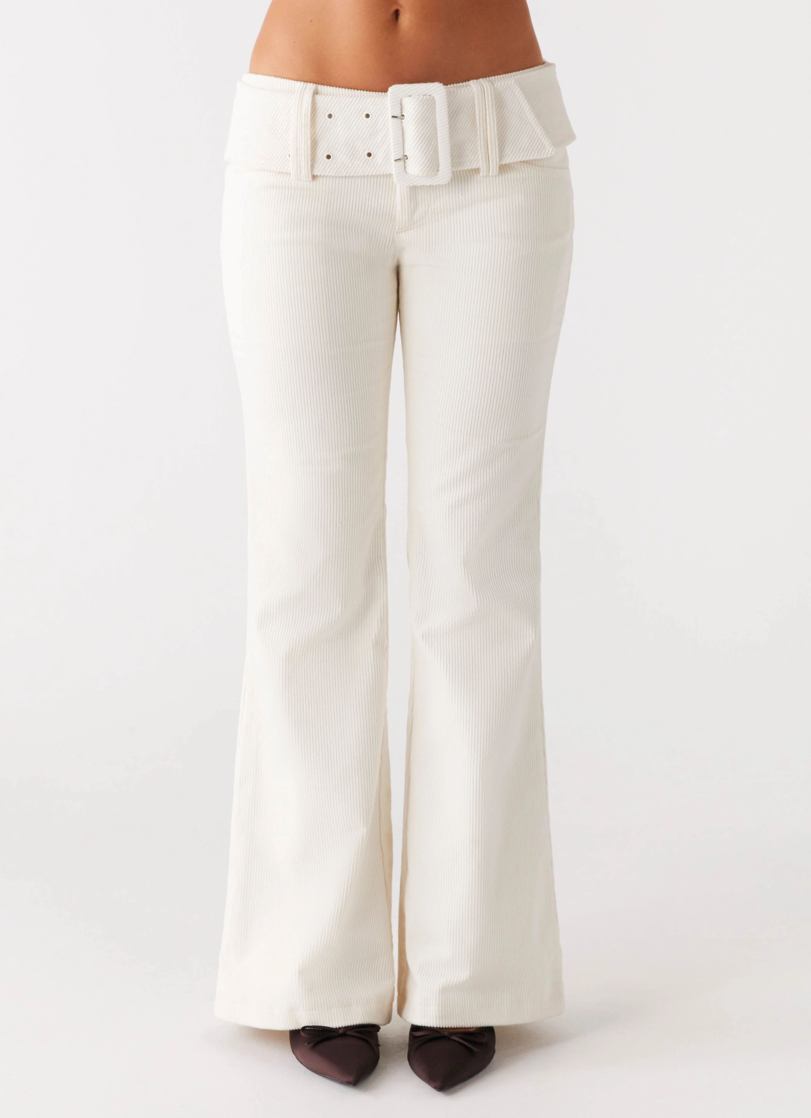 Breathable fabric Zadie Low Rise Cord Jeans - Pearl