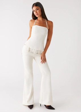 Zadie Low Rise Cord Jeans - Pearl Breezy Fit Zadie Low Rise Cord Jeans - Pearl High Durability Thread
