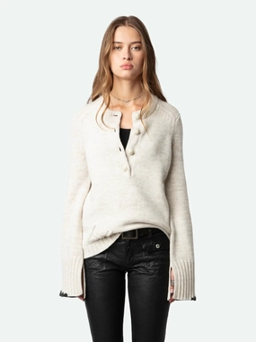 Zadig & Voltaire Halty Sweater Cozy Fleece Textured Weave Zadig & Voltaire Halty Sweater