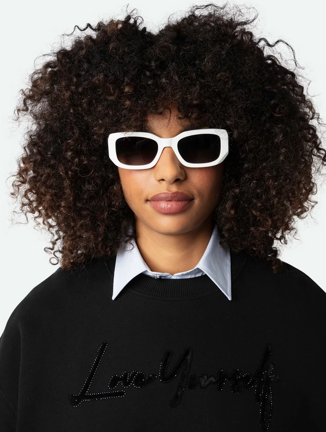 Zadig & Voltaire Oscar Love Yourself Diamant?? Sweatshirt Abrasion Resistant Edging Active Design