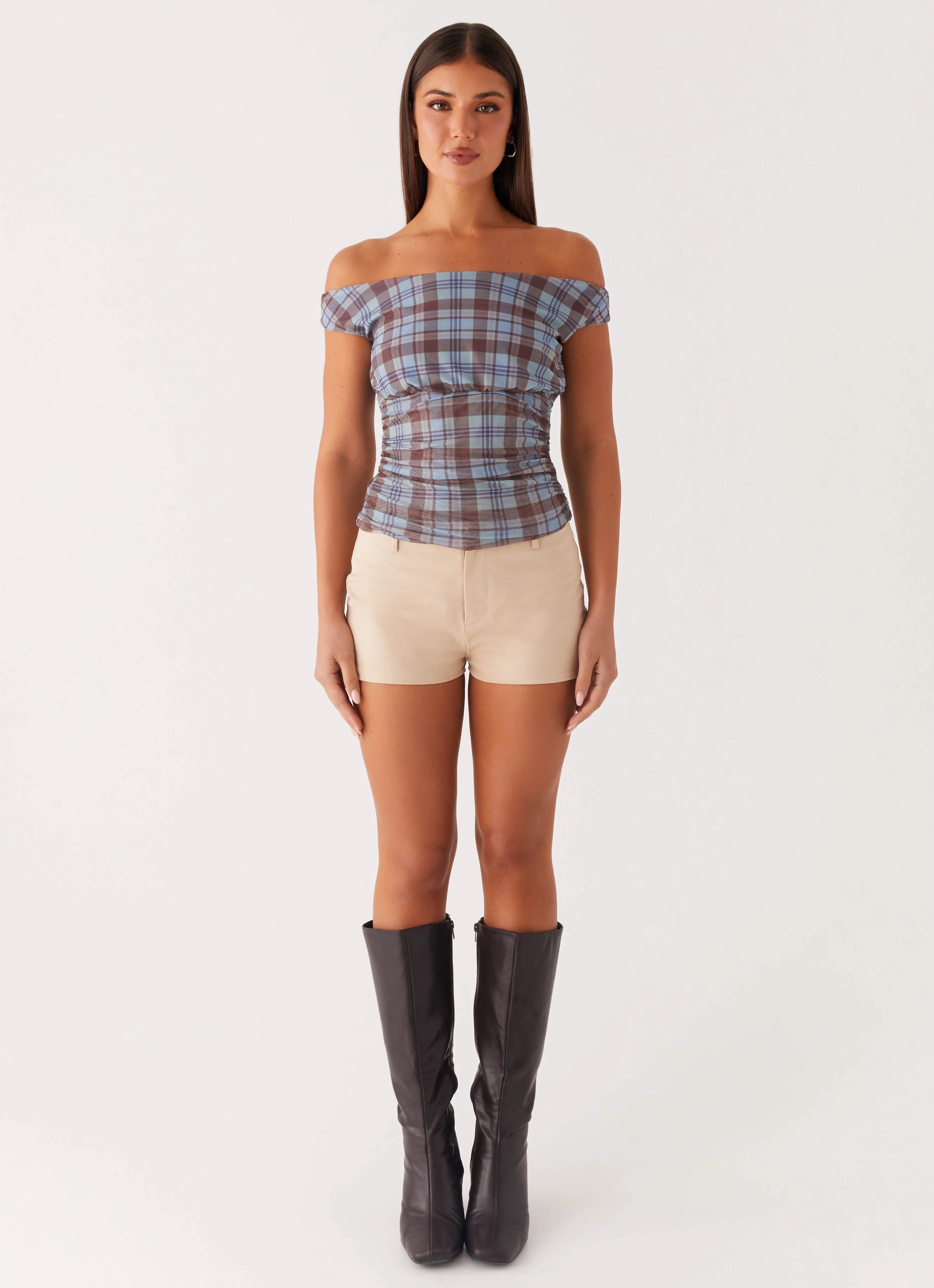 Zahli Off Shoulder Top - Shoreline Check TemperatureRegulatingLining