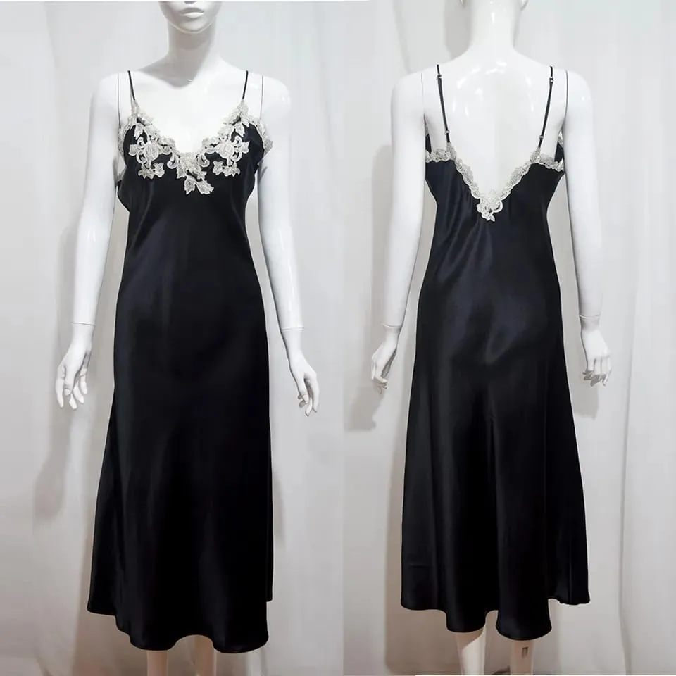 ZANZEA New Pajamas Suit Mulberry Casual Casual Mumi Long Skirt Nightgown Sexy Lace Home Wear Pajama Women S1676864