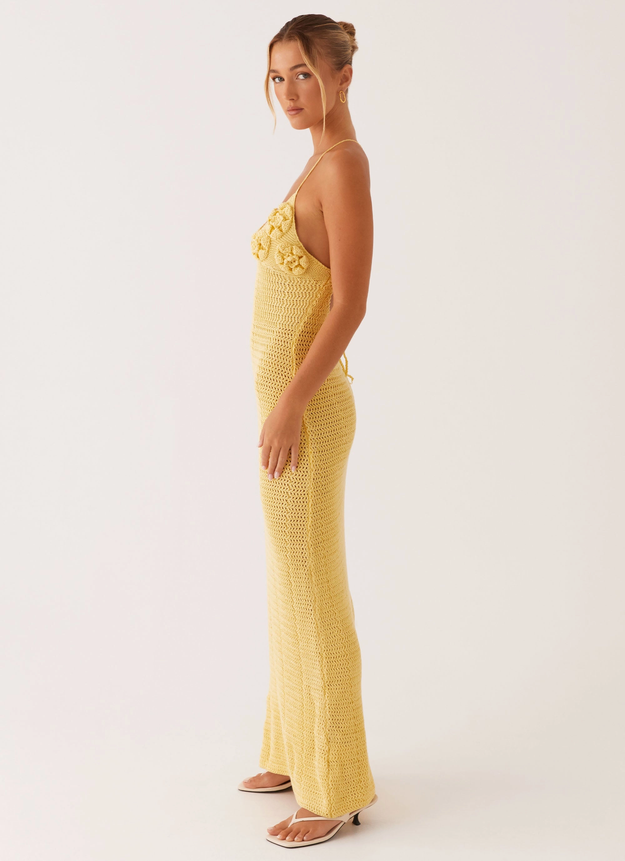 Delicate Edge Joyful Look Zara Rose Crochet Maxi Dress - Yellow