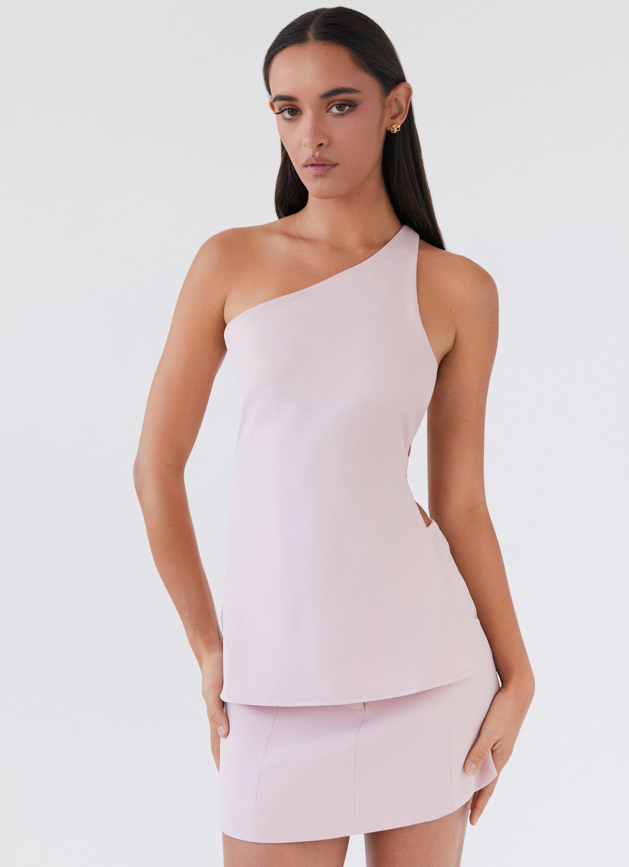 Zeina One Shoulder Top - Pink Eco Conscious Packaging