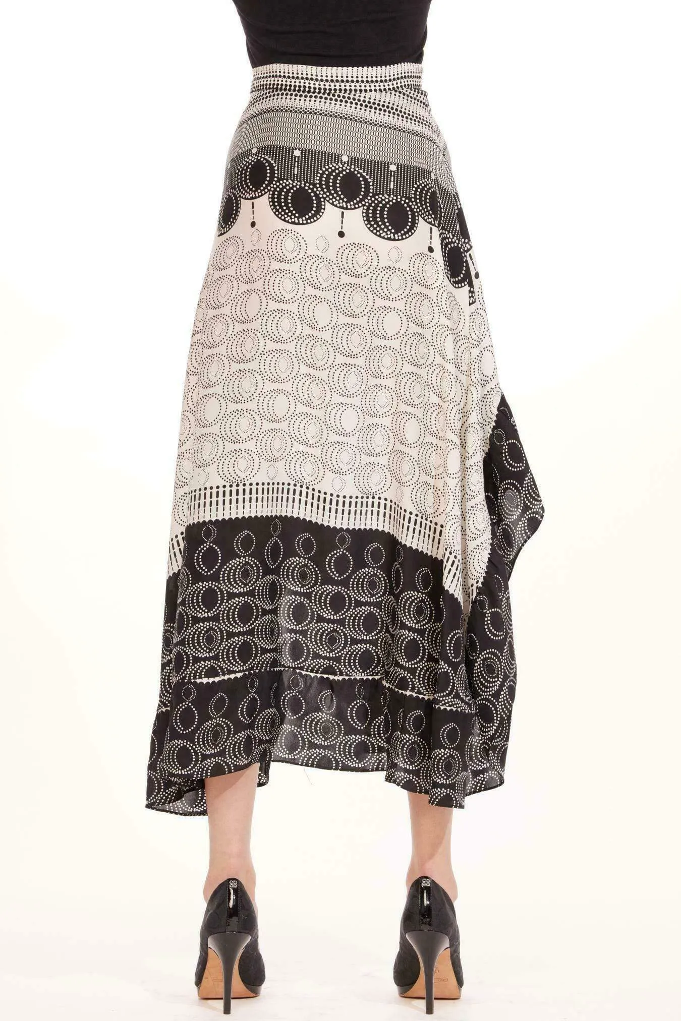 Zemco Skirt - Bogata Dot Tassel accents Hand Stitched