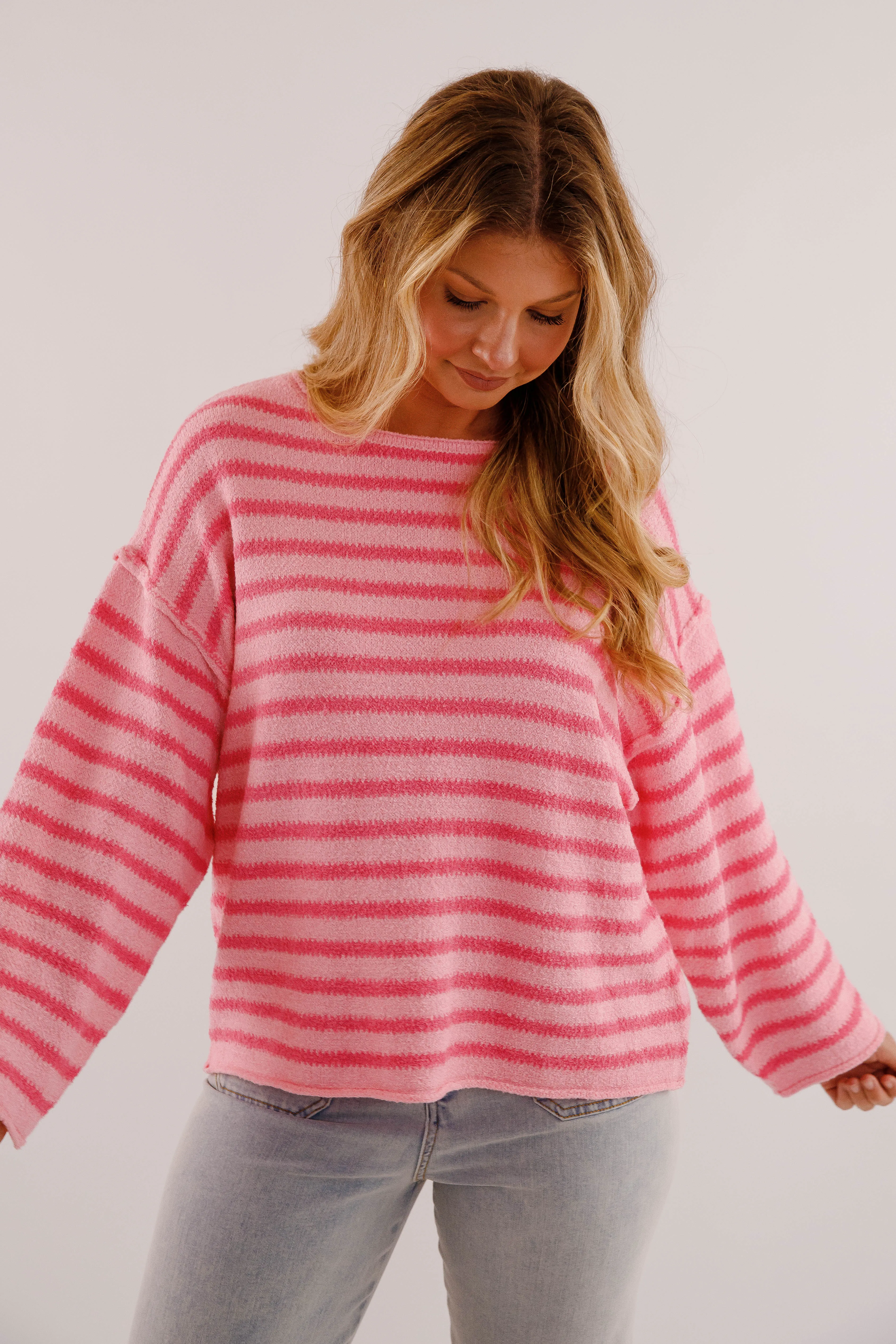 Wrinkle Resistant Treatment Better Perspective Sweater-Pink