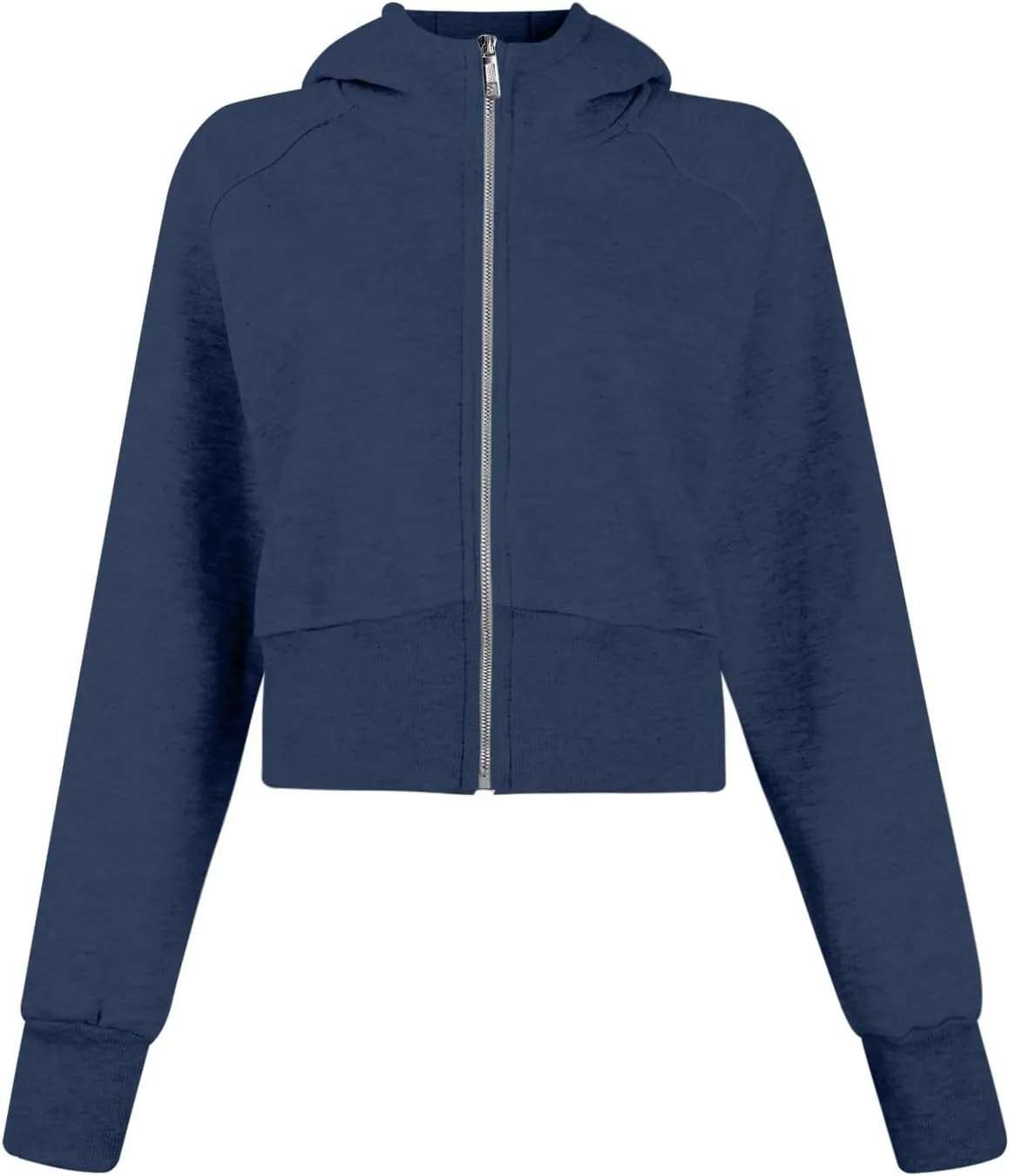Zip Up Hoodie for Women Fleece Y2k Raglan Sleeve Cropped Sweater Solid Color Athletic Jackets 2024 Fall Tunic Tops