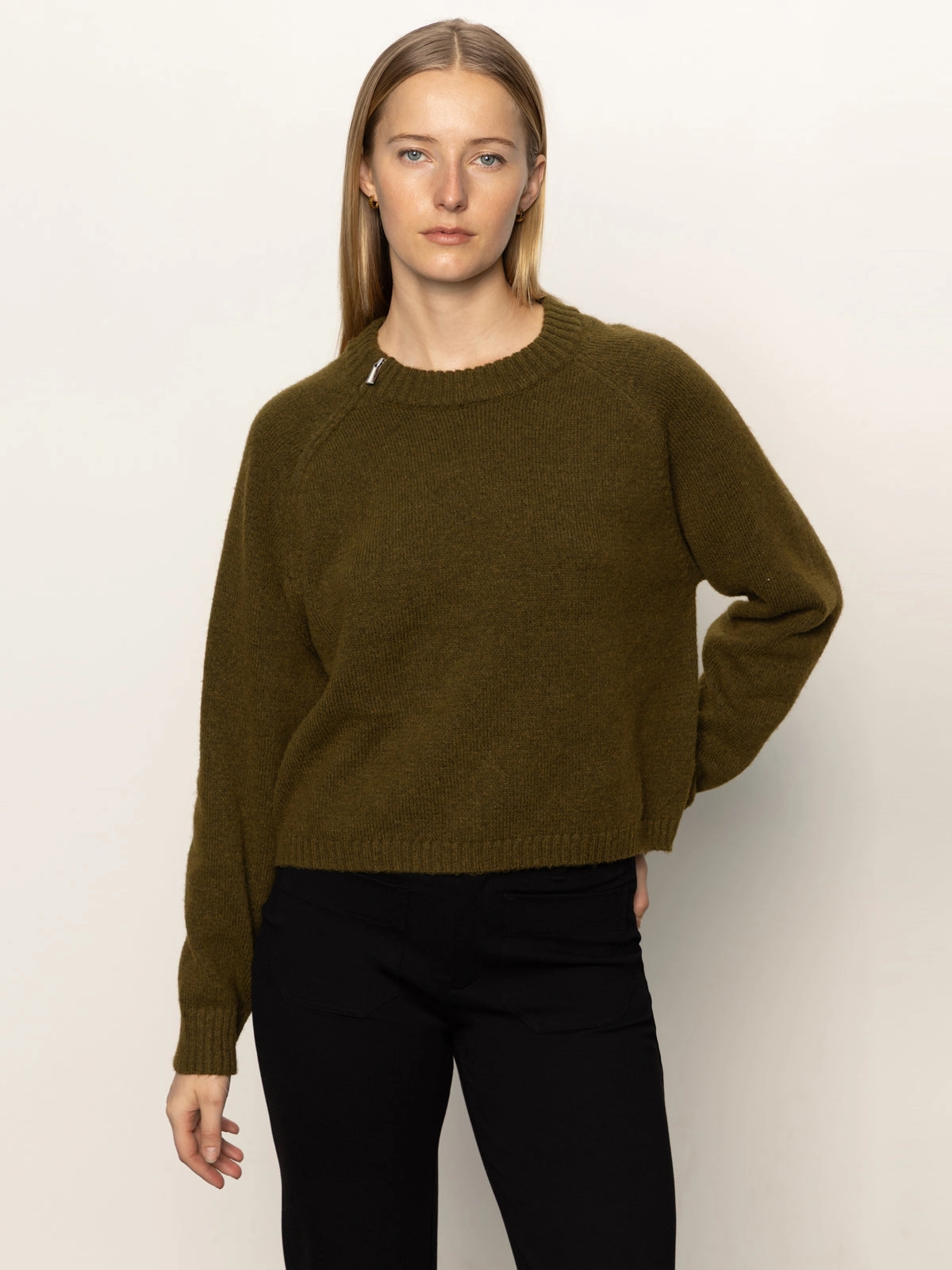 Low Maintenance Fibers Simple Piece Zip It Sweater Dirty Martini