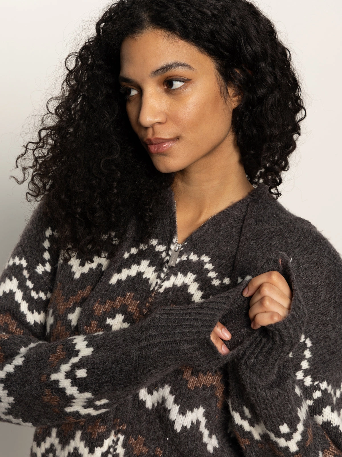 doctors Transform Zip-Up Fairisle Hoodie Mocha Fairisle