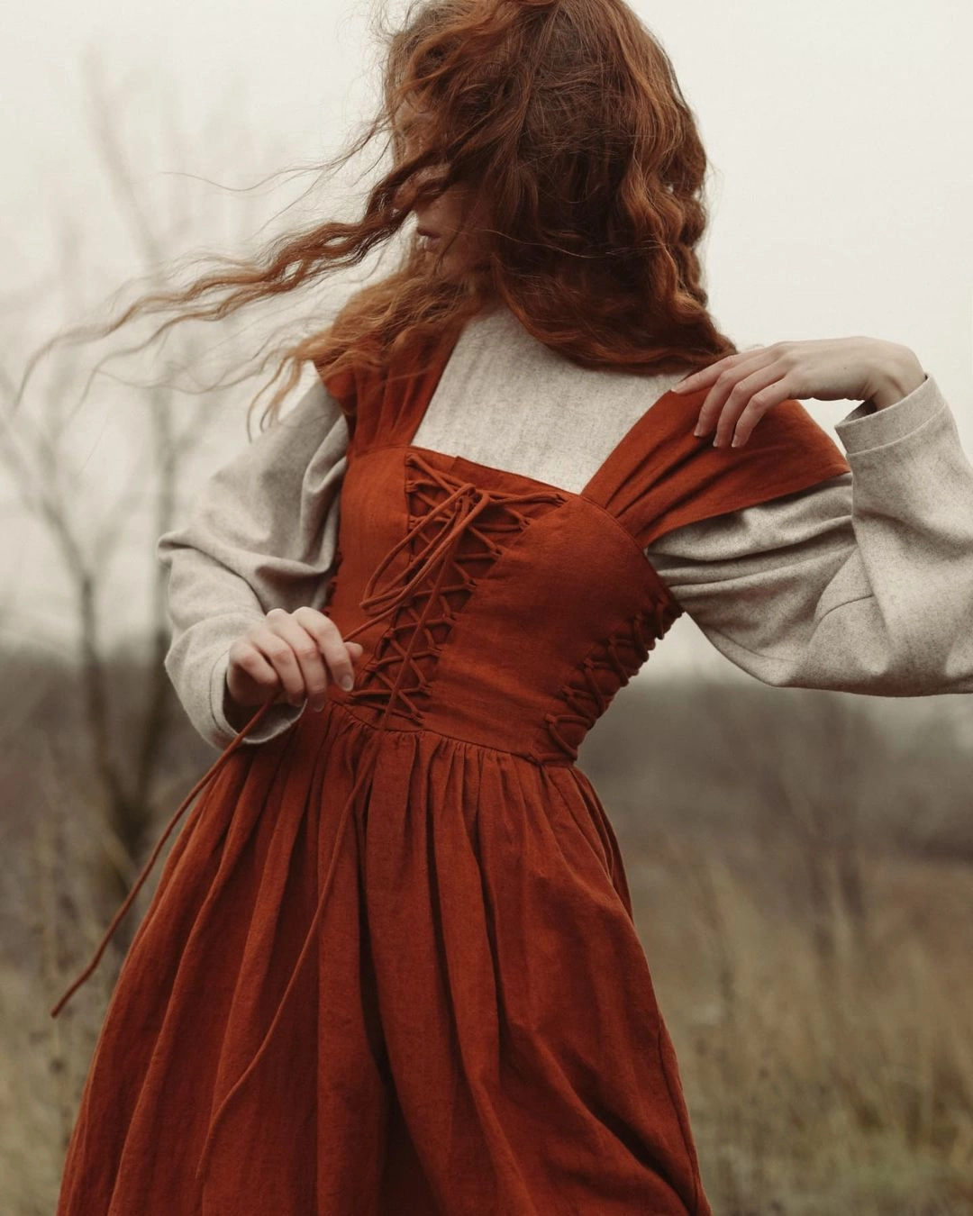 Christmas Glory 33 | Front Lace-up Dress wrinkle free